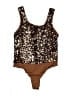 Francesca's 100% Polyester Animal Print Brown One Piece Swimsuit Size M - photo 2