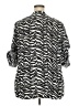 Calvin Klein Animal Print Black 3/4 Sleeve Button-Down Shirt Size XXL (estimated) - photo 2