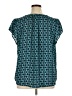 Fun2Fun 100% Polyester Print Teal Short Sleeve Blouse Size XL - photo 2