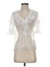 Ultra Pink 100% Polyester White Short Sleeve Blouse Size S - photo 1