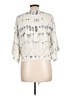 Lovestitch 100% Rayon Silver Ivory 3/4 Sleeve Blouse Size L - photo 2