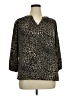 Dana Buchman 100% Polyester Animal Print Black 3/4 Sleeve Blouse Size XL - photo 1