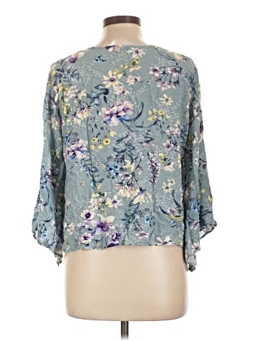 Lavender Brown 3/4 Sleeve Blouse (view 2)