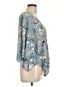 Lavender Brown 100% Rayon Blue 3/4 Sleeve Blouse Size L - photo 4