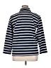 J. McLaughlin 100% Cotton Stripes Blue 3/4 Sleeve Button-Down Shirt Size XL - photo 2