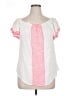 Solitaire 100% Rayon White Short Sleeve Blouse Size XL - photo 1