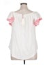 Solitaire 100% Rayon White Short Sleeve Blouse Size XL - photo 2