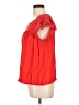 Staccato 100% Rayon Red Short Sleeve Blouse Size L - photo 5