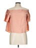 Topshop 100% Polyester Pink Orange Short Sleeve Blouse Size 10 - photo 1