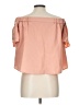 Topshop 100% Polyester Pink Orange Short Sleeve Blouse Size 10 - photo 2
