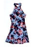 Miami 100% Polyester Floral Blue Cocktail Dress Size S - photo 1