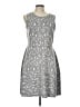 BCBGMAXAZRIA Chevron-herringbone Silver Cocktail Dress Size L - photo 1