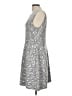 BCBGMAXAZRIA Chevron-herringbone Silver Cocktail Dress Size L - photo 5