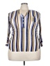 Dna Couture Stripes Yellow 3/4 Sleeve Blouse Size 2X - photo 1
