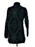 Talbots 100% Cotton Argyle Green Turtleneck Sweater Size S - photo 2