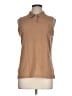 Talbots Tan Sleeveless Button-Down Shirt Size L - photo 1