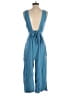 OAK + FORT Solid Blue Jumpsuit Size S - photo 2