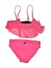 Justice Hearts Pink Two Piece Swimsuit Size 8 - photo 2