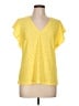 MICHAEL Michael Kors Yellow Short Sleeve Blouse Size L - photo 1