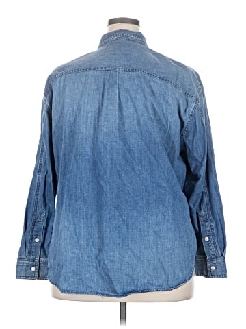 Madewell Denim Oversized Ex-Boyfriend Shirt in Cameron Wash (view 2)