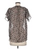 Express 100% Polyester Animal Print Gray Short Sleeve Blouse Size M - photo 2
