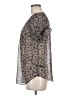 Express 100% Polyester Animal Print Gray Short Sleeve Blouse Size M - photo 5