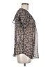 Express 100% Polyester Animal Print Gray Short Sleeve Blouse Size M - photo 4