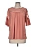 Luxology 100% Polyester Pink Short Sleeve Blouse Size M - photo 1