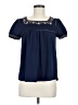 E&M Collection Blue Short Sleeve Blouse Size M - photo 1
