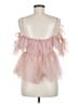 Simplee 100% Polyamide Pink Short Sleeve Blouse Size M - photo 2