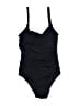Jantzen Solid Black One Piece Swimsuit Size 10 - photo 1