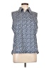 Belyn Key Print Blue Sleeveless Blouse Size L - photo 1