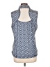 Belyn Key Print Blue Sleeveless Blouse Size L - photo 2
