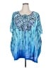 Catherines 100% Polyester Blue Long Sleeve Blouse Size 5X - photo 1
