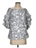 CeCe 100% Cotton Silver 3/4 Sleeve Blouse Size S - photo 1