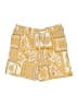 Mlle Gabrielle 100% Rayon Paisley Yellow Shorts Size L - photo 1