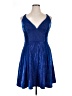 City Studio 100% Polyester Metallic Blue Cocktail Dress Size 16 - photo 1