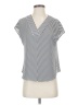 Apt. 9 100% Polyester Stripes Silver Short Sleeve Blouse Size XS (petite) - photo 1