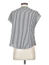 Apt. 9 100% Polyester Stripes Silver Short Sleeve Blouse Size XS (petite) - photo 2