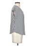 Apt. 9 100% Polyester Stripes Silver Short Sleeve Blouse Size XS (petite) - photo 4