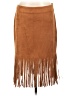 Vocal Solid Brown Casual Skirt Size L - photo 1
