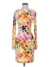 Jennifer Lopez Print Orange Cocktail Dress Size S - photo 1
