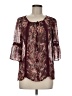 Lauren Conrad 100% Polyester Burgundy 3/4 Sleeve Blouse Size M - photo 1