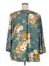 Monday Fun 100% Polyester Floral Teal 3/4 Sleeve Blouse Size 2X - photo 2