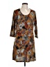 Keren Hart Print Brown Casual Dress Size L - photo 1