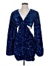 Line & Dot 100% Polyester Blue Cocktail Dress Size S - photo 1