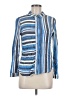 Dear John 100% Viscose Rayon Stripes Blue Long Sleeve Blouse Size M - photo 1