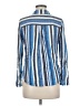 Dear John 100% Viscose Rayon Stripes Blue Long Sleeve Blouse Size M - photo 2