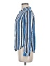Dear John 100% Viscose Rayon Stripes Blue Long Sleeve Blouse Size M - photo 5