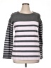 Lands' End 100% Cotton Stripes Gray Pullover Sweater Size 14 - 16 - photo 1